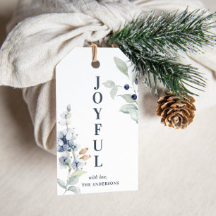 Frosty Winter Foliage Joyful Christmas Holiday Gift Tags