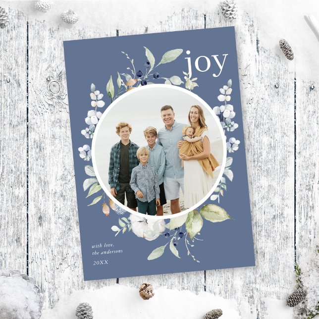 Frosty Winter Foliage Wreath Frame Holiday Photo (Creator Uploaded)