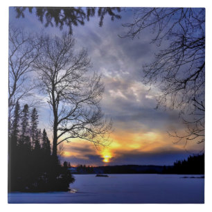 Frosty Winter Night Tile