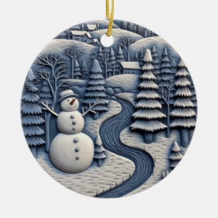 Frosty Winter Snowman Ornament