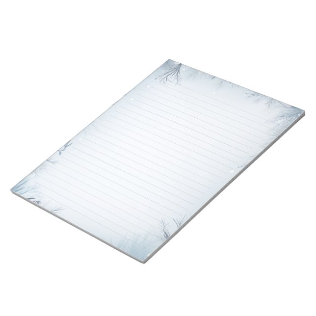 Frosty winter themed, icy lined notepad (Angled)