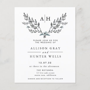 Frosty Winter Wedding Invitation   Budget Flyer