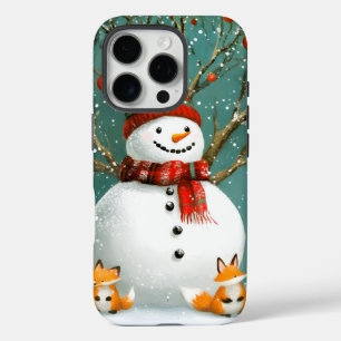 Frosty Winter Whimsical Snowman Fox Wonderland iPhone 16 Pro Case