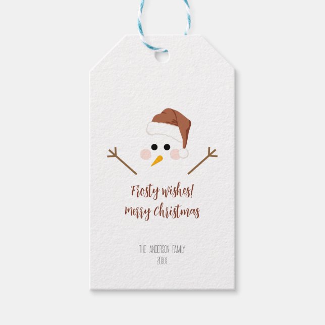 Frosty wishes! Merry Christmas Gift Tags (Front)