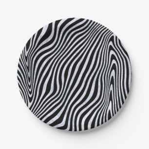 Frosty Zebra Stripes Paper Plate