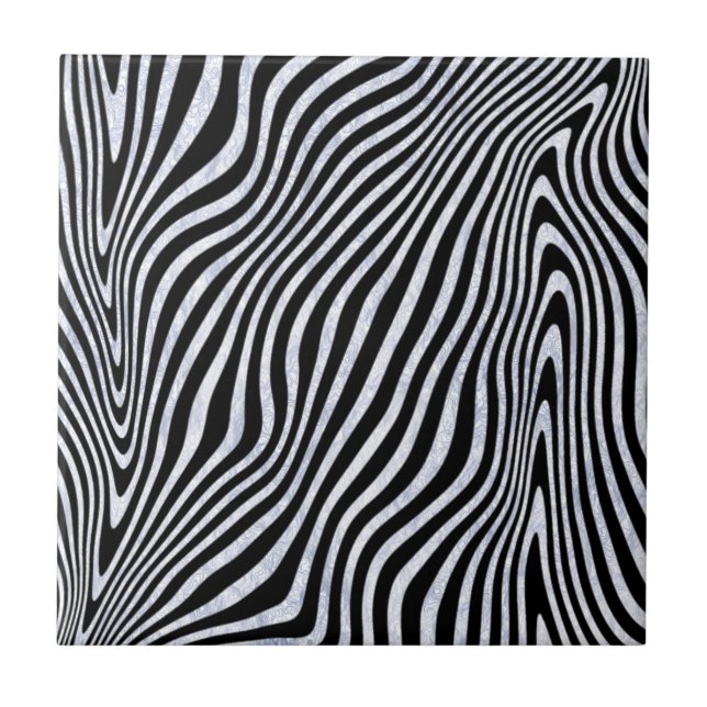 Frosty Zebra Stripes Tile (Front)