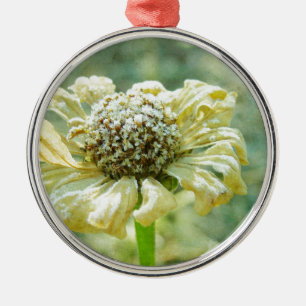 Frosty Zinna Metal Tree Decoration
