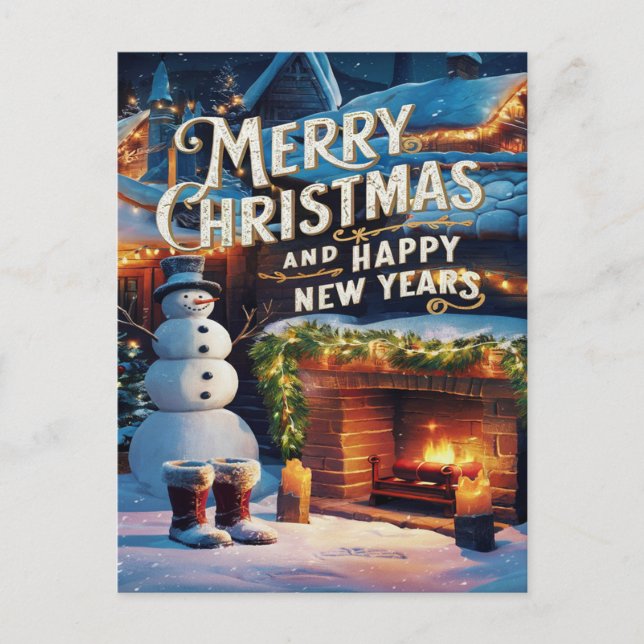 Frostys Fireside Festivities Postcard (Front)