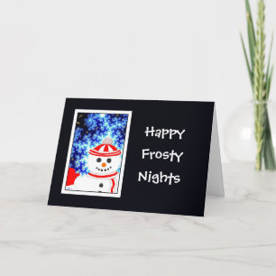 FROSTY'S NIGHT Snowman Design Greeting Card
