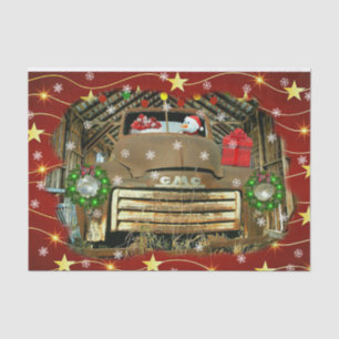 Frosty's Vintage GMC Truck Christmas Run Tissue Paper