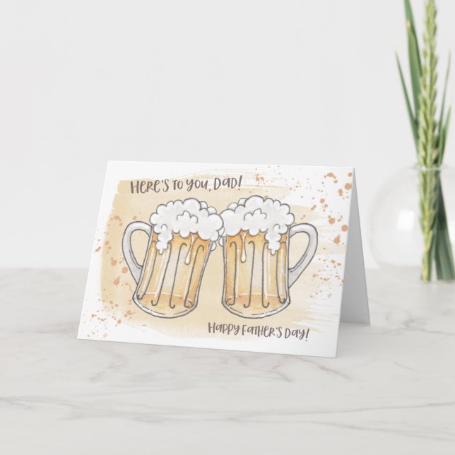 Frothy Beer Father's Day Card -CUSTOMIZE (Front)