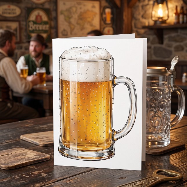 Frothy Cold Beer Mug Drinker Card (Creator Uploaded)