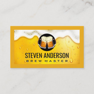 Frothy Mugs Clanking   Restaurant Business Card