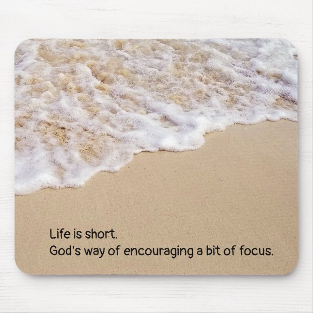 Frothy Ocean Surf with Quote Mouse Pad (Front)