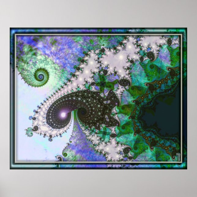 Frothy Spirals Spiraling Variation 4  Art Poster (Front)