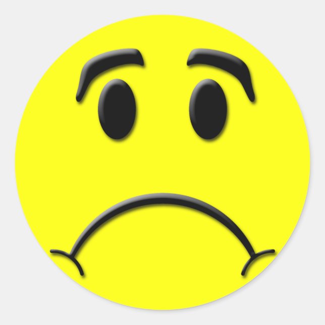 Frown Classic Round Sticker (Front)