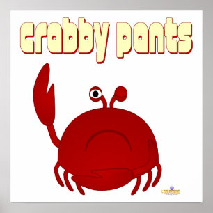 Frowning Red Crab   Pants Poster