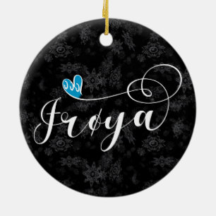 Frøya Flag Heart, Trøndelag Ceramic Tree Decoration