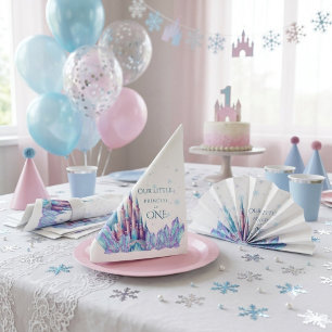Frozen 1st Birthday Cartoon Castle First Birthday  Napkin