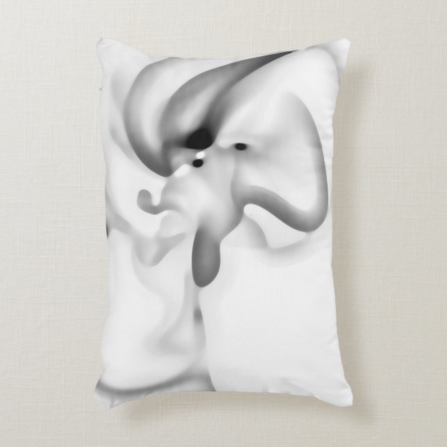 Frozen: Abstract Grey, White & Black Decorative Cushion (Front(Vertical))