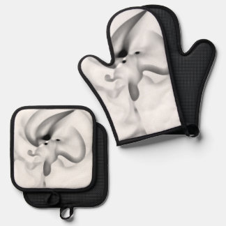 Frozen: Abstract Grey, White & Black Oven Mitt & Pot Holder Set