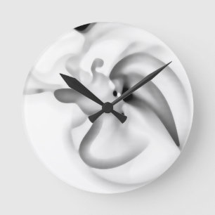 Frozen: Abstract Grey, White & Black Round Clock