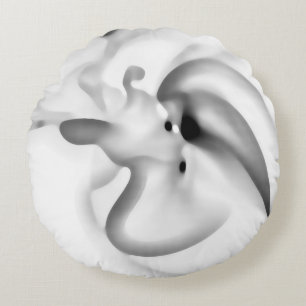 Frozen: Abstract Grey, White & Black Round Cushion