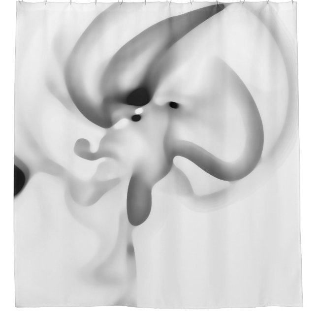 Frozen: Abstract Grey, White & Black Shower Curtain (Front)