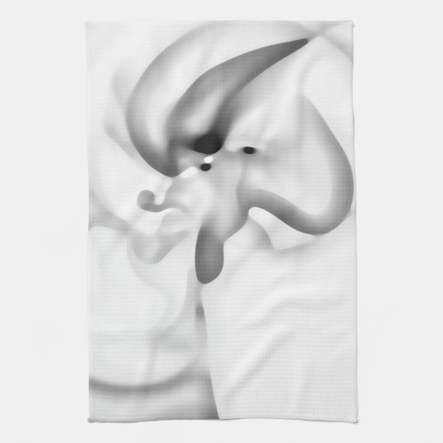 Frozen: Abstract Grey, White & Black Tea Towel (Vertical)