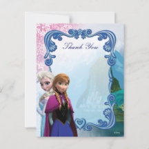 Frozen Anna and Elsa Birthday Thank You