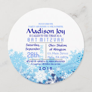 FROZEN Bar Bat Mitzvah Escort Seating Card