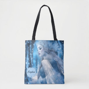 Frozen Beauty Snow Queen in Winter Wonderland Tote Bag
