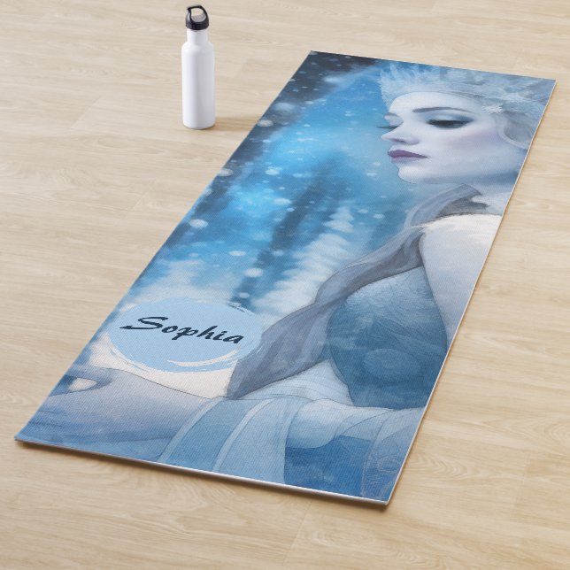 Frozen Beauty Snow Queen in Winter Wonderland Yoga Mat (In Situ)