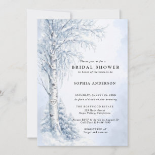 Frozen Birch Tree Bridal Shower Invitation