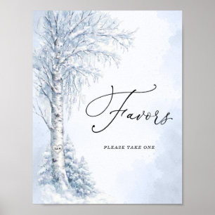 Frozen Birch Tree Favours Sign