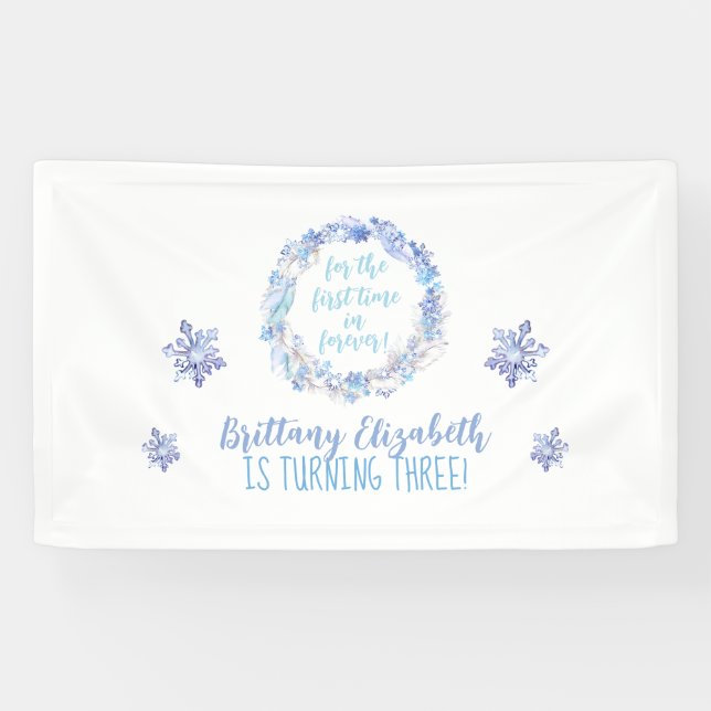 Frozen Birthday Backdrop Any Age Frozen Banner (Horizontal)