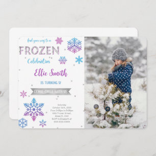 Frozen Birthday Photo Invitation