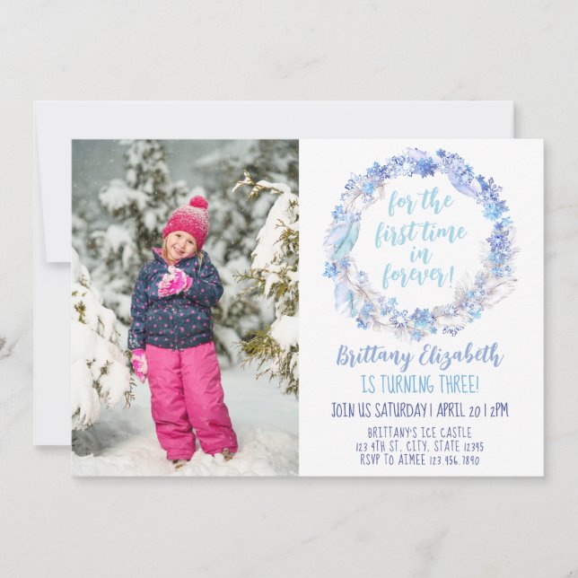 Frozen Birthday Photo Invite Any Age Frozen Invite (Front)