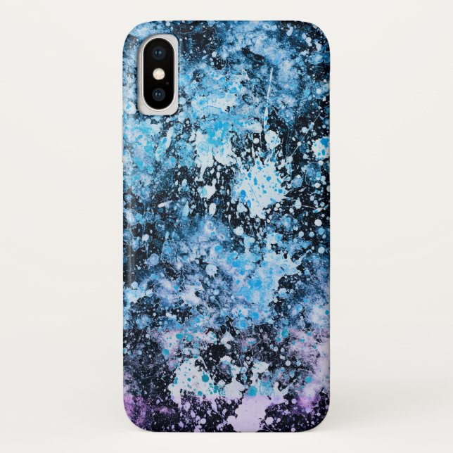 Frozen - blue abstract iPhone X Case (Back)