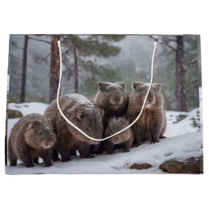 Frozen Burrow: Australian Wombat Family Large Gift Bag