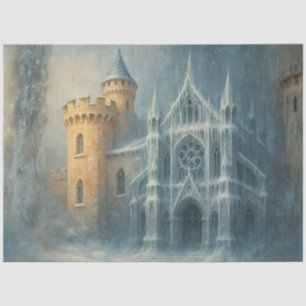 Frozen Cathedral Winter Gothic Fantasy Decoupage Tissue Paper