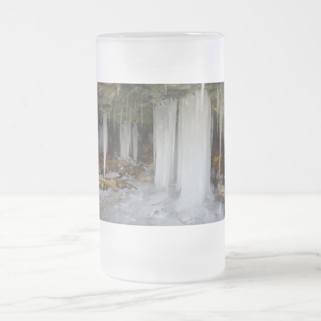 Frozen Cave Frosted Glass Beer Mug (Center)