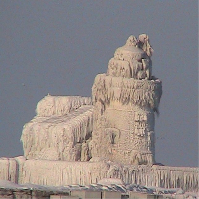 Frozen Cleveland Lighthouse Standing Photo Sculpture (Front)