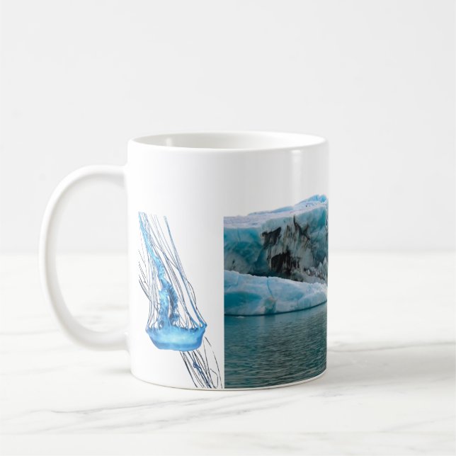 “Frozen Depths” Mug | Iceberg and Jellyfish Ocean  (Left)