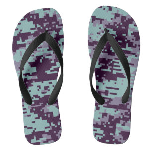 Frozen Digital Camo Pattern Flip Flops