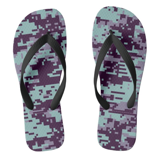 Frozen Digital Camo Pattern Flip Flops (Footbed)