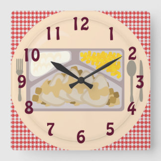 Frozen Dinner on a Plate Square Wall Clock