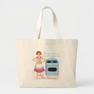 Frozen Dinner Supper Retro Kitsch Food Cartoon Large Tote Bag