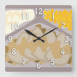 Frozen Dinner Time Square Wall Clock