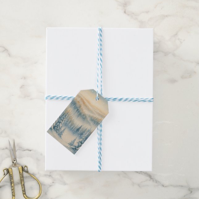 Frozen Dreams Snowy Landscape Gift Tags (With Twine)